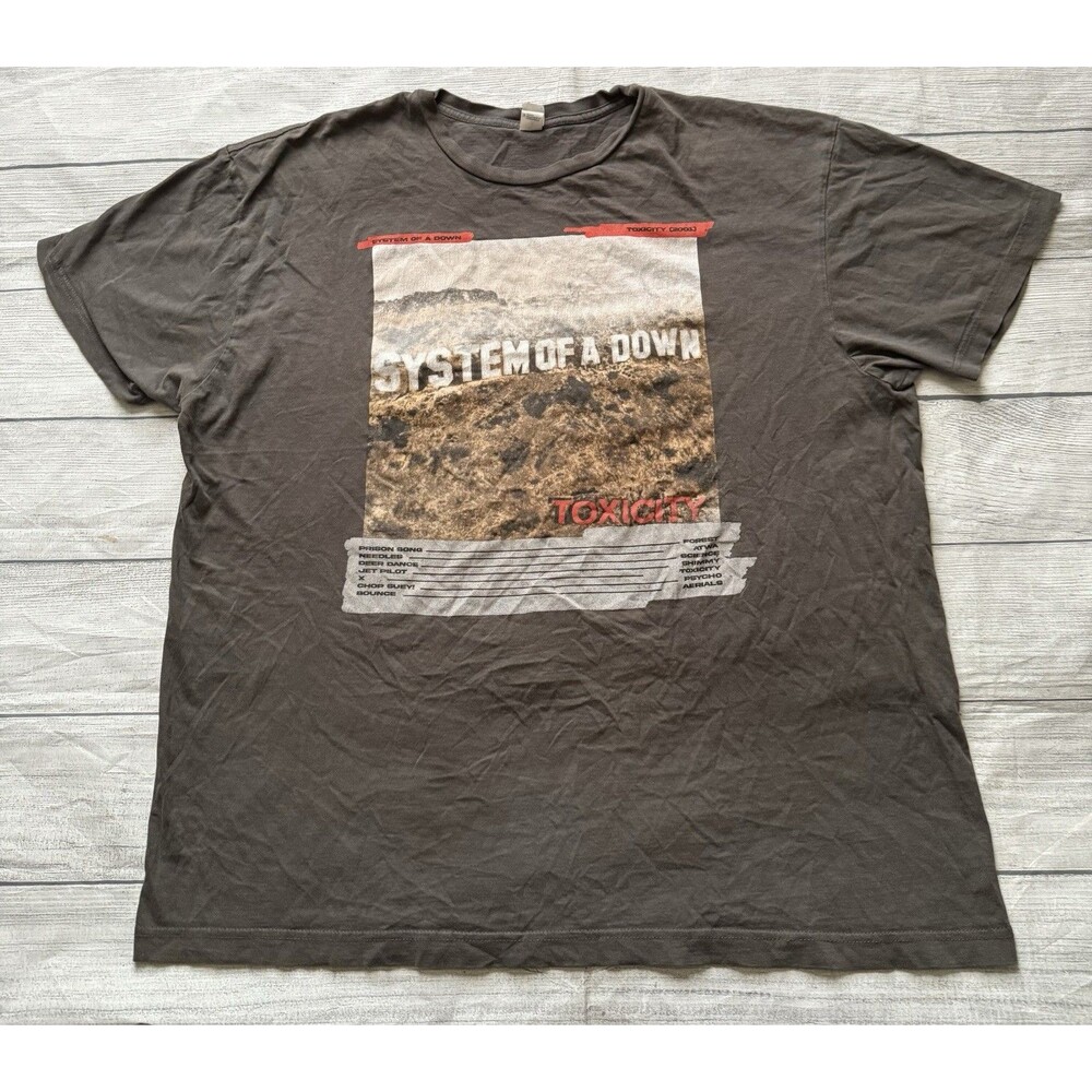 System Of A Down Toxicity Album Cover Tracklist T Shirt Size XL Modern Reprint